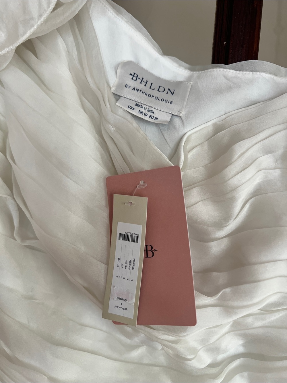 BHLDN by Anthropologie White One-Shoulder Ruffled Cocktail Dress - Picture 4 of 10